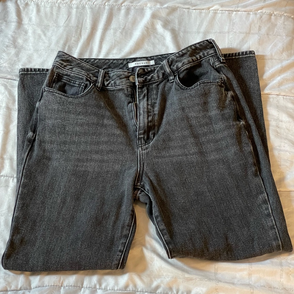 PacSun Black Distressed Mom Jeans